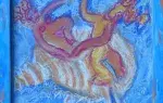 Nature morte aux coquillage. Christianne Durand. Pastel . Art contemporain. Primitivisme.