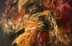 Pierre Clayette. Le devin. Huile sur toile. Acaht tableau, achat ar, décoration.