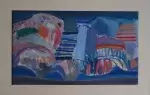 achat tableau peinture Composition striée : Hiver, Miloje Todorovitch