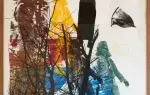 achat tableau serigraphie décoration Femme noire et jaune  ou 7.7.73 de dick higgins