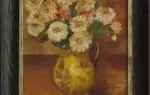 Huile Fleurs à la cruche jaune de Joseph Constant Achat tableau peinture