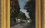 achat tableau peinture huile carriole sur le chemin de Clément Quinton
