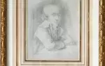 achat tableau Le dessinateur. Autoportrait charge.