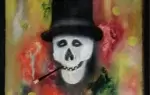 achat tableau peinture vanité Memento mori  Le masque de Marcel Van Nieuwenberg