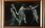 Lucien Mainssieux. Les trois Grâces. Achat tableau, achat mythologie, achat danse