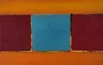 Mark Stuart. Carré bleu et bordeaux. Achat art, achat abstraction géométrique,
