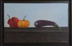 Michèle Battut. Nature morte à l'aubergine. Achat art, achat art du XXème siècle.