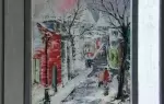 achat tableau peinture Montmartre sous la neige Ecole de Paris