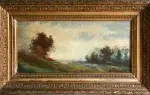 achat tableau peinture décoration paysage école du XIX ème
