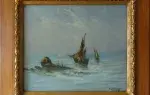achat tableau peinture La pêche huile sur toile de Henri Catrou