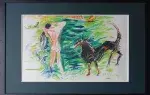 Achat cadeau décoration pastel d'Edouard Pignon. La baigneuse et le chien