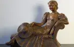 achat sculpture Promeneuse se reposant de Rigault plâtre patiné