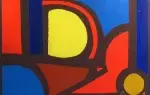 Gouache-CADORET Michel-Composition. Art abstrait. achat tableau