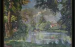 achat tableau peinture décoration Albert Sardin impressionnisme étang