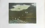 T.Ogaki. Gravure. Messagères du temps. achat gravure, achat art japonais, achat aquatinte, achat tableau