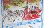 achat tableau lithographie art d'après constantin terechkovitch le traineau
