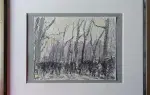 Toshio Matsuda dessin Boulebard à Paris achat art tableau décoration