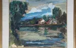 Vlaminck. Bords de l'Oise. Pochoir. Acaht tableau, achat art moderne, achat paysage